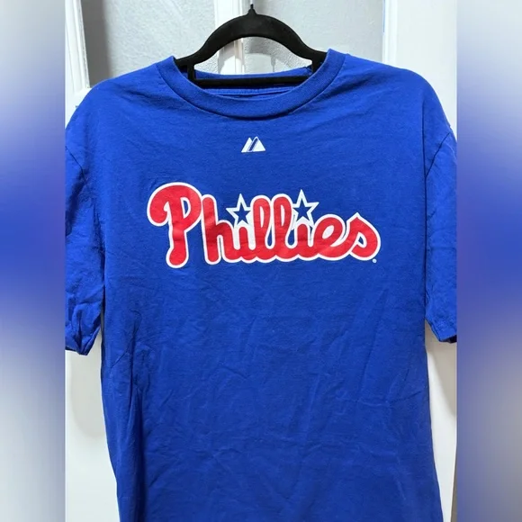 Philadelphia Phillies Jayson Werth #28 Majestic T-Shirt -Blue -Medium - Picture 3 of 8